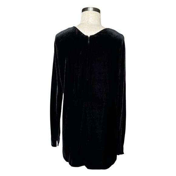 LAFAYETTE 148 Black Velvet Tunic Top Women's Size Medium Classic Lagenlook - Picture 3 of 5